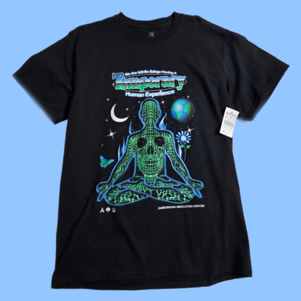 Samborghini Temporary Human Experiment T-Shirt Black Men's M 100% Cotton